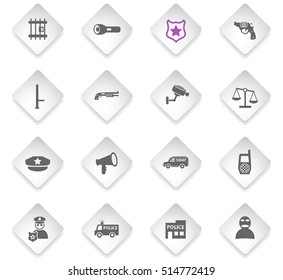 police flat web icons for user interface design