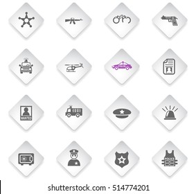 police flat web icons for user interface design