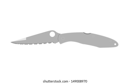 Police folding tactical knife vector illustration isolated on white