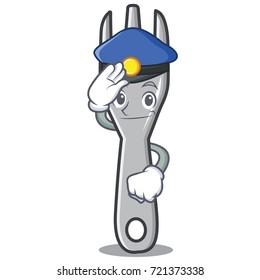 Police fork character cartoon style