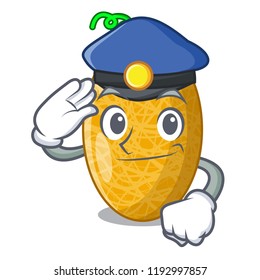 Police fresh honeydew melon on cartoon table