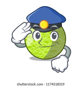 Police fresh melon isolated on character cartoon