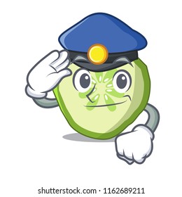 Police fresh slice cucumber on character cartoon