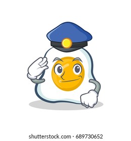 Police fried egg character cartoon vector