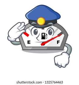 Police gasoline indicator in the character shape
