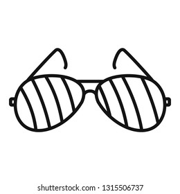 Police glasses icon. Outline police glasses vector icon for web design isolated on white background