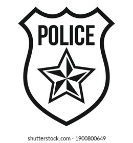 Police gold shield icon. Simple illustration of police gold shield vector icon for web design isolated on white background