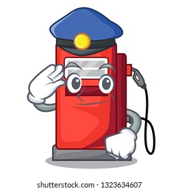 Police gosoline pump in the character form