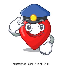 Police GPS navigation pin on character cartoon