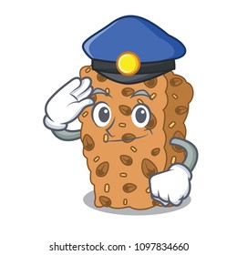 Police granola bar character cartoon
