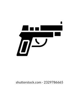 Ilustración de vectores de iconos rellenados por arma de policía