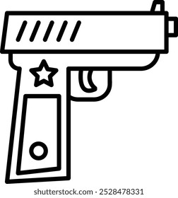 Ícone de ilustração de vetor de arma de polícia