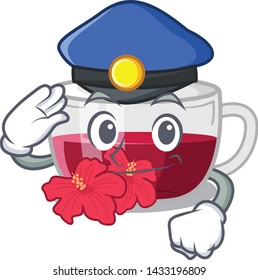 Police habiscus tea isolated in the mascot