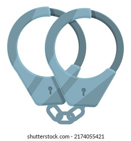 Polizei Handschellen Symbol-Cartoon Vektor. Verbrechensverhaftung. Kriminalitätskette
