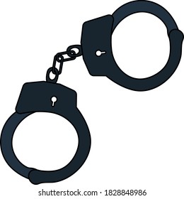 Police Handcuff Icon. Editable Outline With Color Fill Design. Vector Illustration.