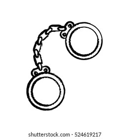 police Handcuffs equipment icon vector illustration graphic design