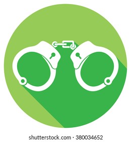 police handcuffs flat icon
