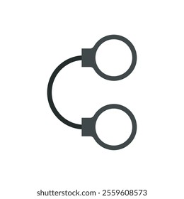 Police handcuffs flat icon vector illustration, first criminal act illustration, isolated on white background. 