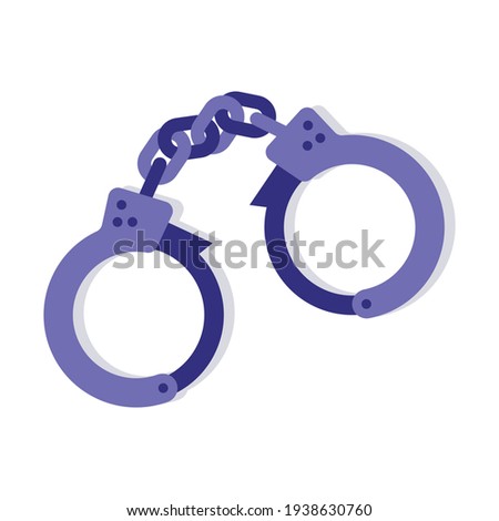 Police handcuffs icon. Flat illustration of prison handcuffs vector object.
