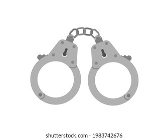 Icono de las esposas de la policía. Ilustración plana vectorial aislada en fondo blanco.