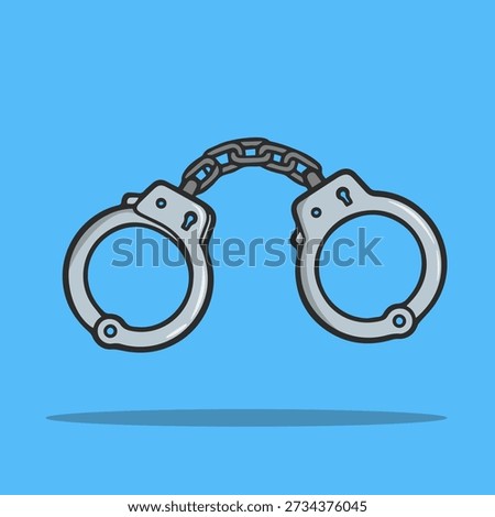 Police handcuffs illustration, vector, icon isolated for crime, arrest, and justice concepts