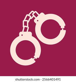 Police Handcuffs trendy artwork beautiful abstract vector illustration colorful pink design.eps