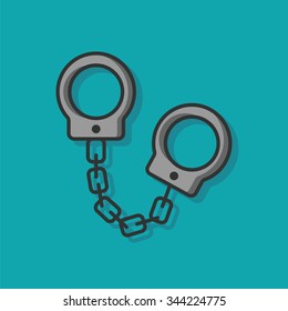 Police handcuffs vector icon