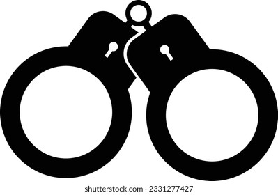 Police handcuffs vector icon. filled flat sign for mobile concept and web design. Handcuff glyph icon. Symbol, logo illustration. Vector graphics.