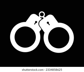 Police handcuffs vector icon. filled flat sign for mobile concept and web design. Handcuff glyph icon. Symbol, logo illustration. Vector graphics.