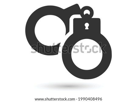 Police handcuffs vector icon. filled flat sign for mobile concept and web design. Handcuff glyph icon. Symbol, logo illustration. Vector graphics.