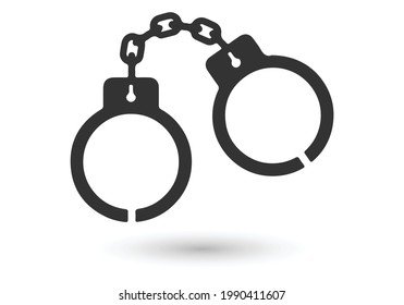 Police Handcuffs Vector Illustration Icon.