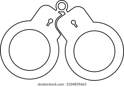 Icono de la ilustración del vector de esposas de la policía sobre fondo blanco