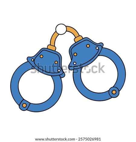 police handcuffs of a vector silhouette