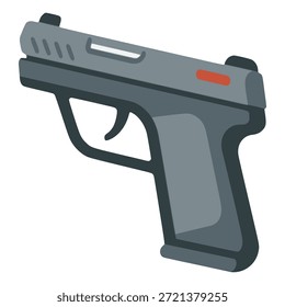 Policía pistola arma de fuego Ilustración vectorial de color plano diseño de Plantilla