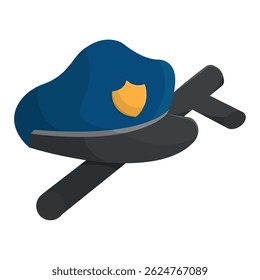 Police hat and baton. Vector illustration
