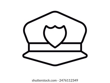 Police hat black icon on white background