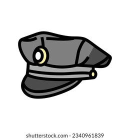 police hat cap color icon vector. police hat cap sign. isolated symbol illustration