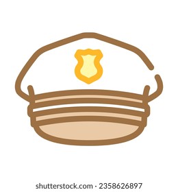 police hat cap color icon vector. police hat cap sign. isolated symbol illustration