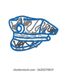 police hat cap doodle icon sketch vector. police hat cap sign. isolated symbol illustration