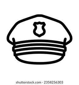 police hat cap line icon vector. police hat cap sign. isolated contour symbol black illustration