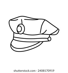 police hat cap line icon vector. police hat cap sign. isolated contour symbol black illustration