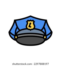 police hat crime color icon vector. police hat crime sign. isolated symbol illustration