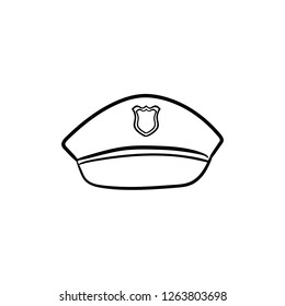 Police Hat Doodle Icon Vector Stock Vector (Royalty Free) 1263803698 ...