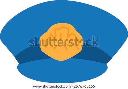 Police hat flat icon isolated on white background. Police cap vector illustration