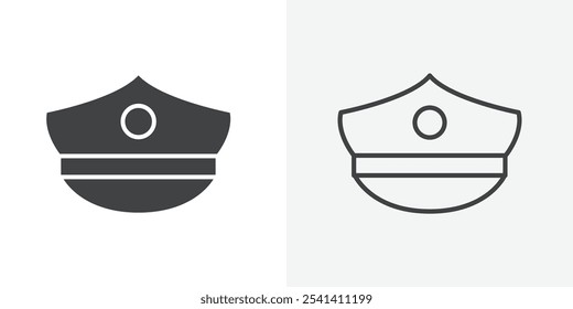 Sombrero de policía plano y diseño de conjunto simple