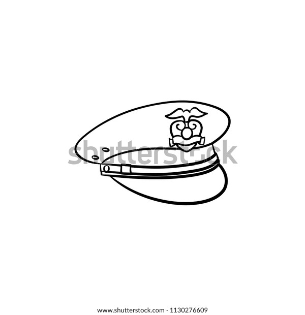 Police Hat Hand Drawn Outline Doodle Stock Vector Royalty Free