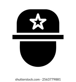 Police hat icon. Concept of law enforcement, security, and authority.