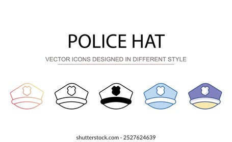 Diseño de icono de sombrero de policía con fondo blanco