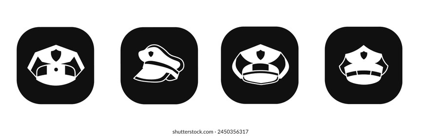 Police hat icon in flat. A police hat icon design. Stock vector.