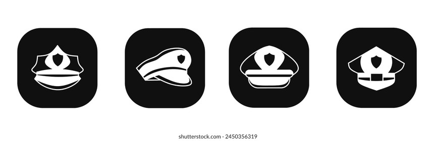 Police hat icon in flat. A police hat icon design. Stock vector.